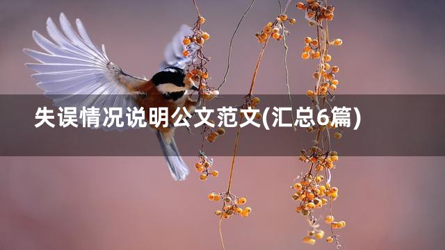 失误情况说明公文范文(汇总6篇)